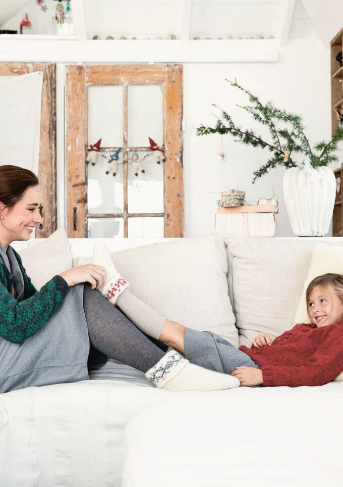 Sandnes Garn I Wollpaket Gefilzte Schnee-Kristall Socken