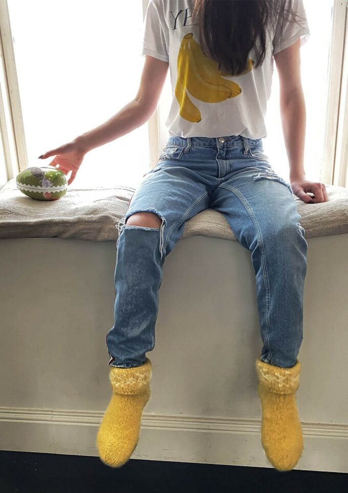 Sandnes Garn I Wollpaket Gefilzte Schnee-Kristall Socken