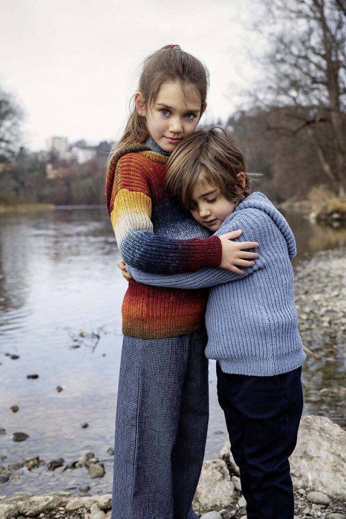 Kinder Kapuzenpulli aus Merino 150 degrade