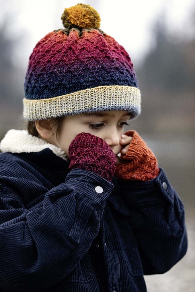 Kindermütze aus Merino 150 degrade