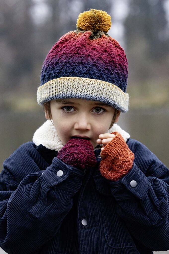 Kindermütze aus Merino 150 degrade