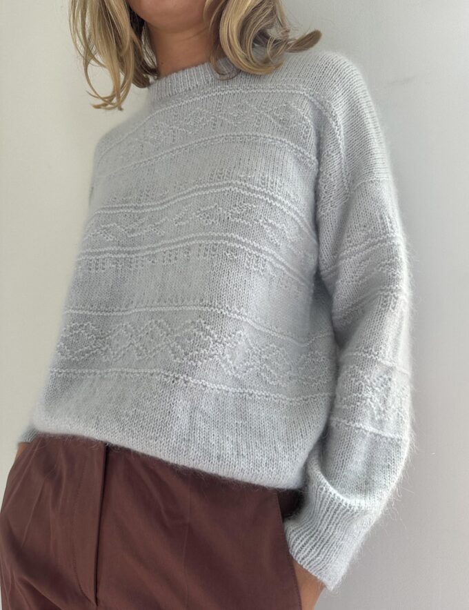 Le Knit I Porcelain Damask Sweater
