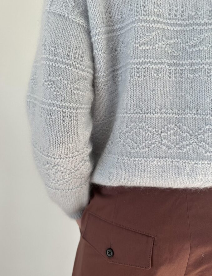 Le Knit I Porcelain Damask Sweater
